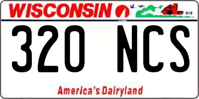 WI license plate 320NCS