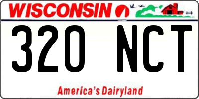 WI license plate 320NCT