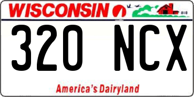 WI license plate 320NCX