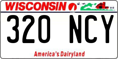 WI license plate 320NCY