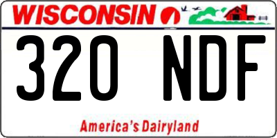 WI license plate 320NDF