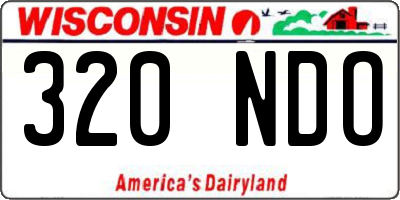 WI license plate 320NDO