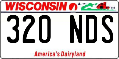 WI license plate 320NDS