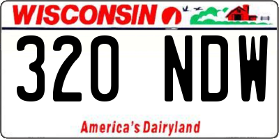 WI license plate 320NDW