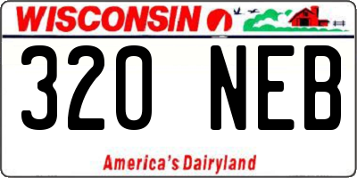 WI license plate 320NEB