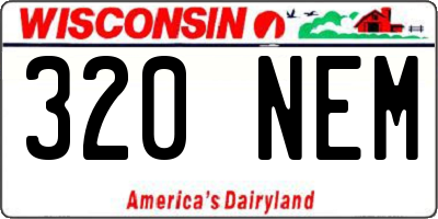 WI license plate 320NEM