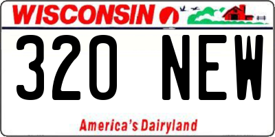 WI license plate 320NEW