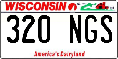 WI license plate 320NGS