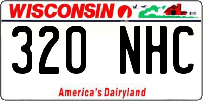 WI license plate 320NHC