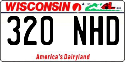 WI license plate 320NHD