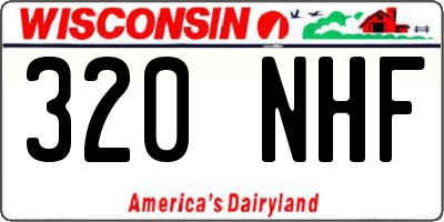 WI license plate 320NHF