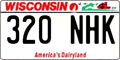 WI license plate 320NHK
