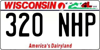 WI license plate 320NHP