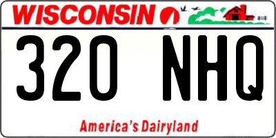 WI license plate 320NHQ