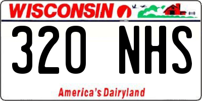 WI license plate 320NHS
