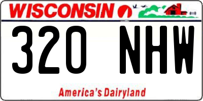 WI license plate 320NHW