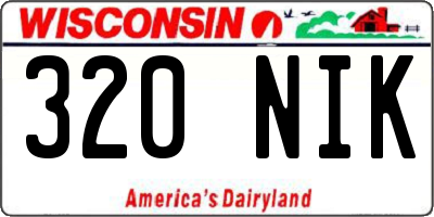 WI license plate 320NIK