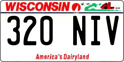 WI license plate 320NIV