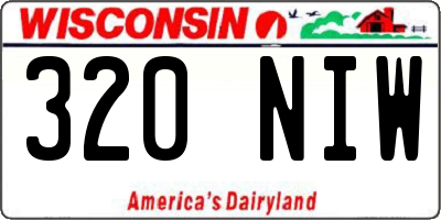 WI license plate 320NIW