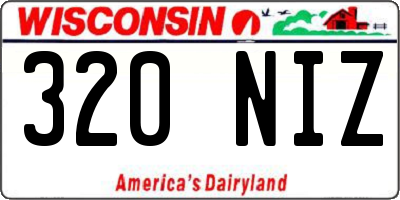 WI license plate 320NIZ