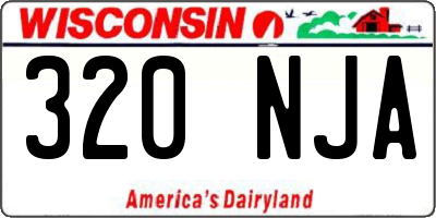 WI license plate 320NJA
