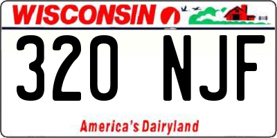 WI license plate 320NJF