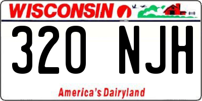 WI license plate 320NJH