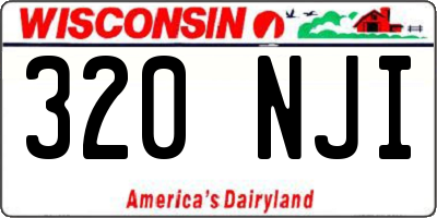 WI license plate 320NJI