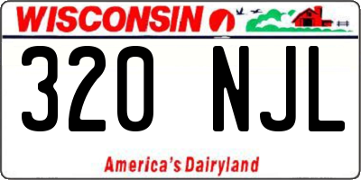 WI license plate 320NJL