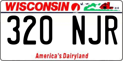 WI license plate 320NJR