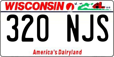 WI license plate 320NJS