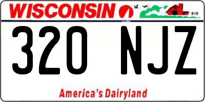 WI license plate 320NJZ