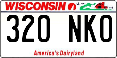WI license plate 320NKO
