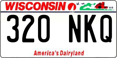 WI license plate 320NKQ
