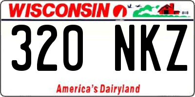 WI license plate 320NKZ