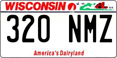 WI license plate 320NMZ
