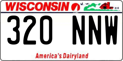 WI license plate 320NNW