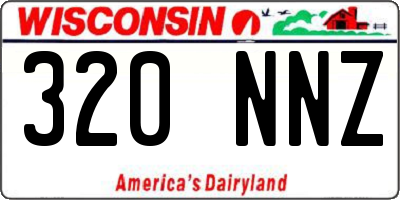 WI license plate 320NNZ