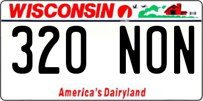 WI license plate 320NON