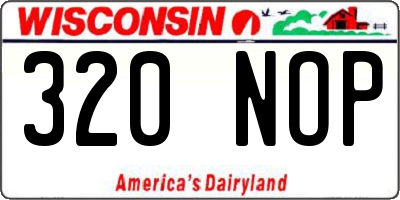 WI license plate 320NOP