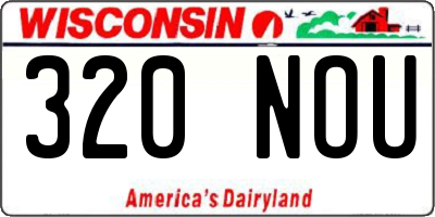 WI license plate 320NOU