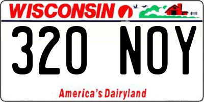 WI license plate 320NOY