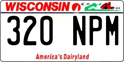 WI license plate 320NPM