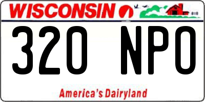 WI license plate 320NPO