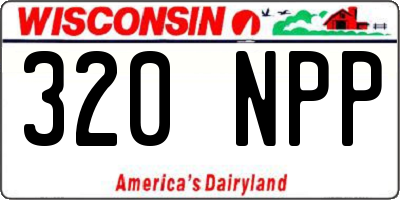 WI license plate 320NPP