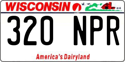 WI license plate 320NPR