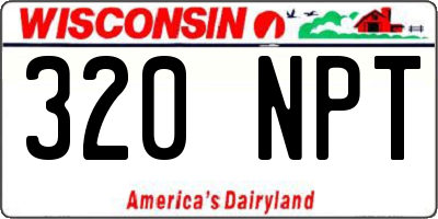 WI license plate 320NPT