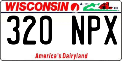 WI license plate 320NPX