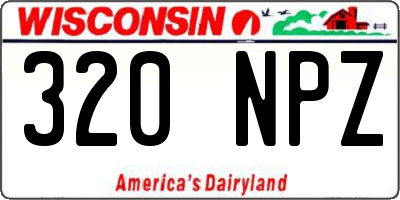 WI license plate 320NPZ