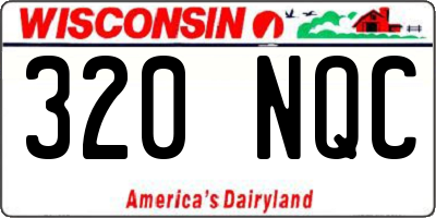 WI license plate 320NQC